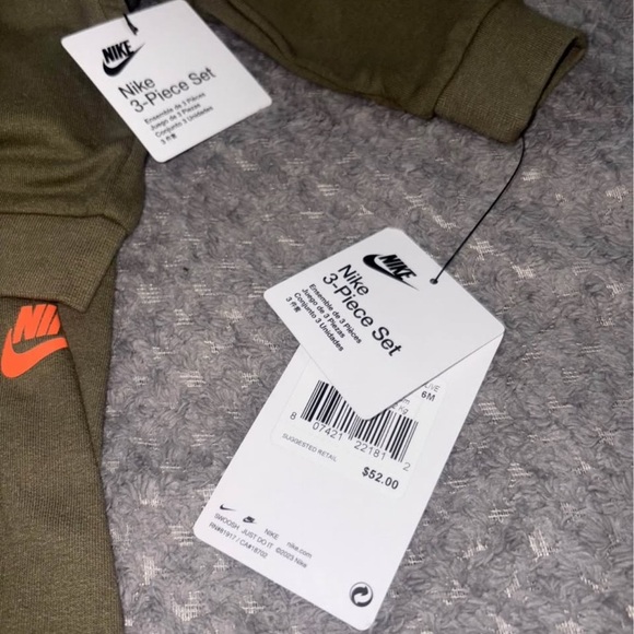 6M Nike Olive and Orange One Piece Outfit - Picture 5 of 5
